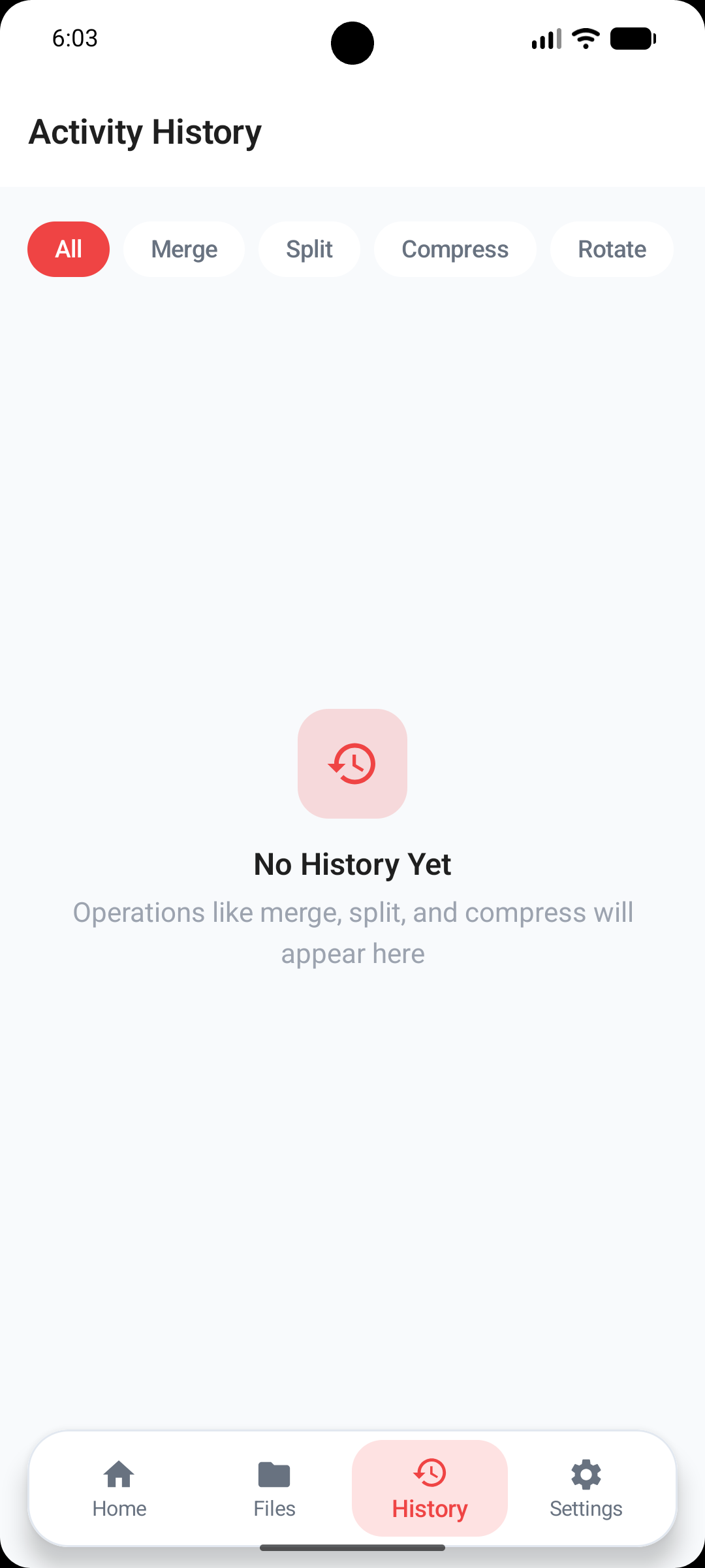 History & Settings